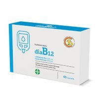 DiaB12, witamina B12 100 µg + kwas foliowy 200 µg, 60 kapsułek