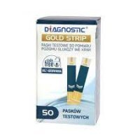 Diagnostic Gold Strip, paski testowe do pomiaru poziomu glukozy we krwi, 50 sztuk