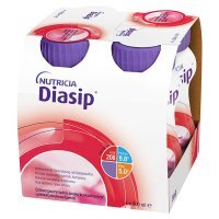 Diasip, płyn, smak truskawkowy, 4 x 200 ml