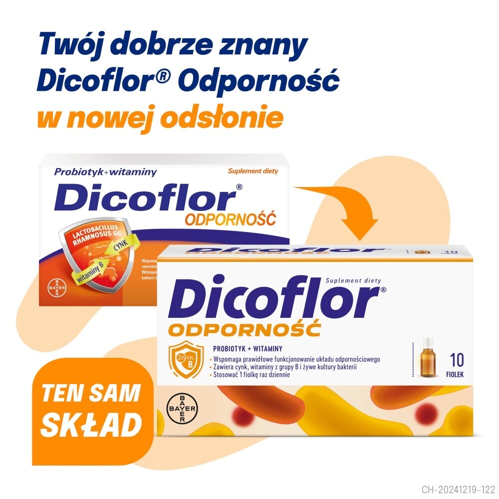 Dicoflor Odporność Suplement diety probiotyk + witaminy 109,63 g (10 sztuk)