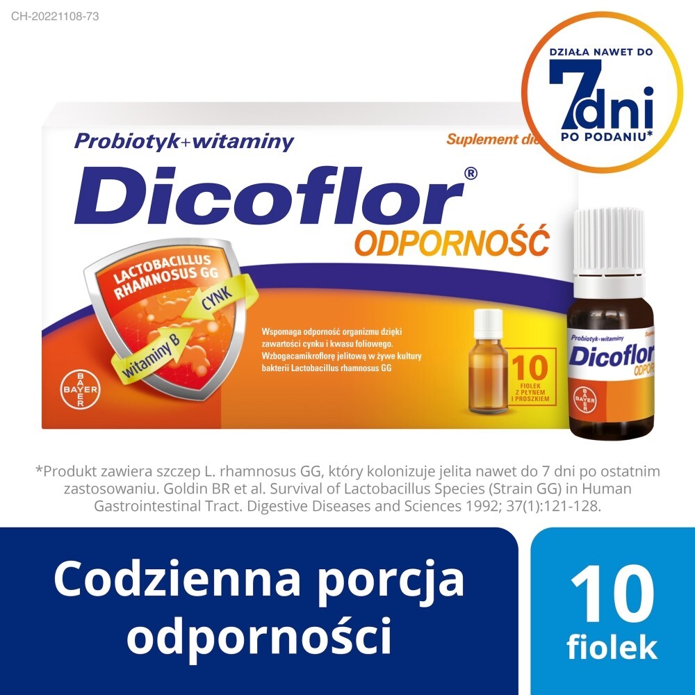 Dicoflor Odporność Suplement diety probiotyk + witaminy 109,63 g (10 sztuk)