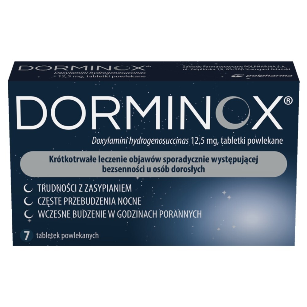 Dorminox, 12,5 mg, tabletki powlekane, 7 tabletek