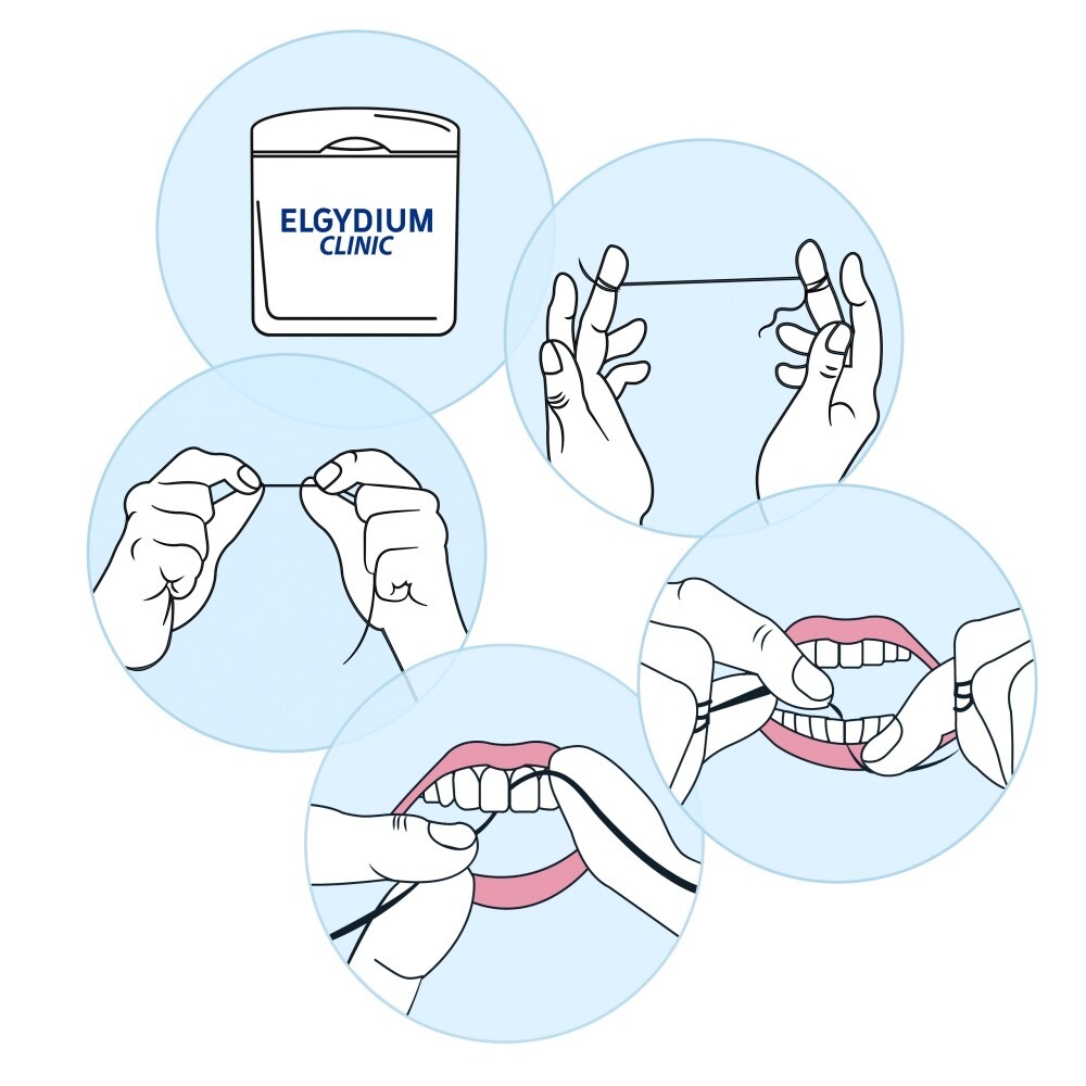 Elgydium Clinic Dental Floss, nić dentystyczna czarna, 50 m