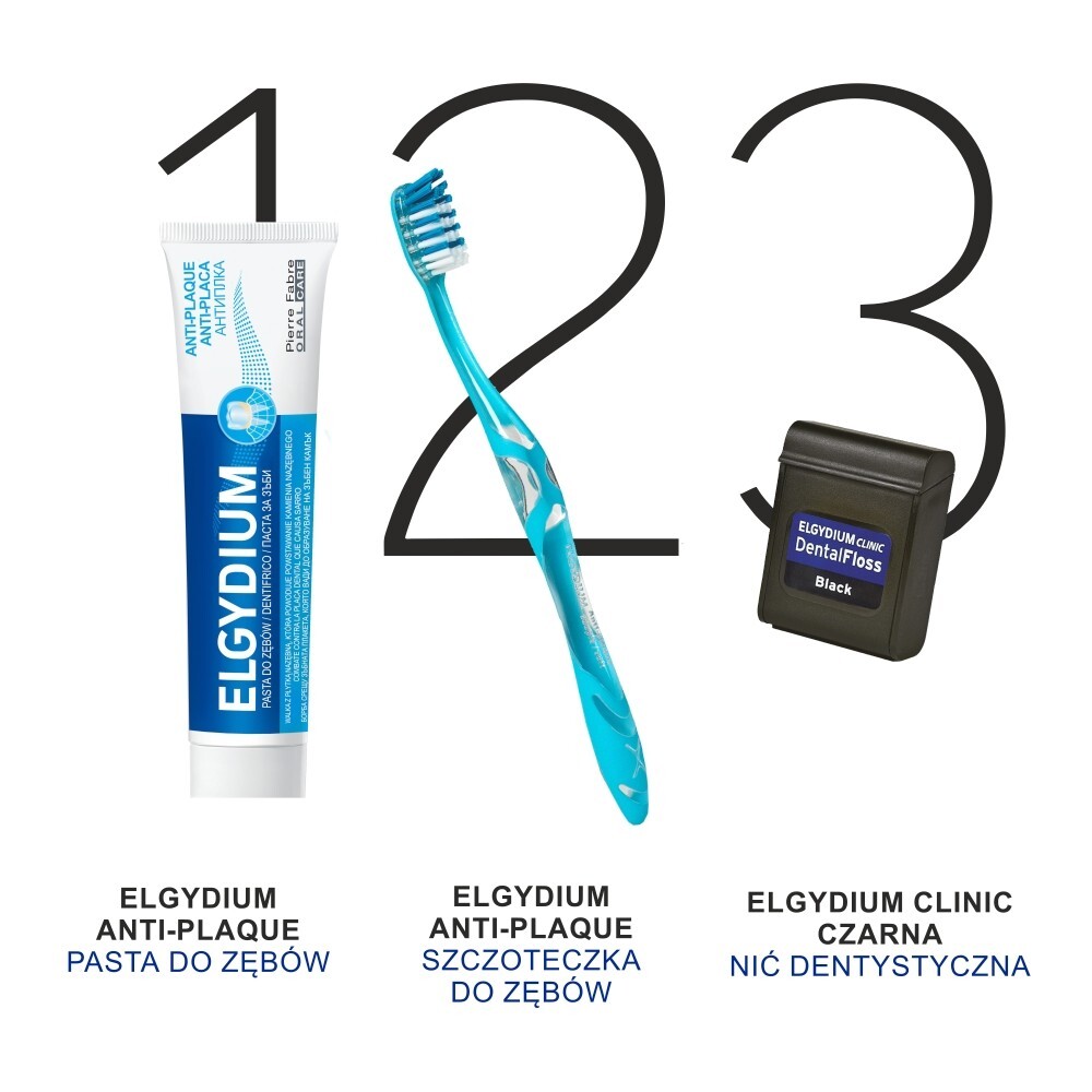 Elgydium Clinic Dental Floss, nić dentystyczna czarna, 50 m
