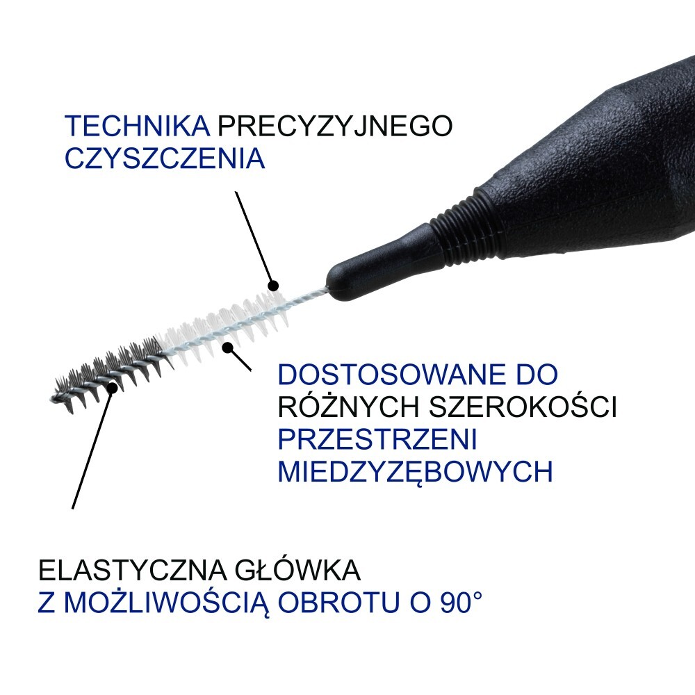 Elgydium Clinic Mono Compact, szczoteczki międzyzębowe, 0,6 mm, czarne, 4 sztuki