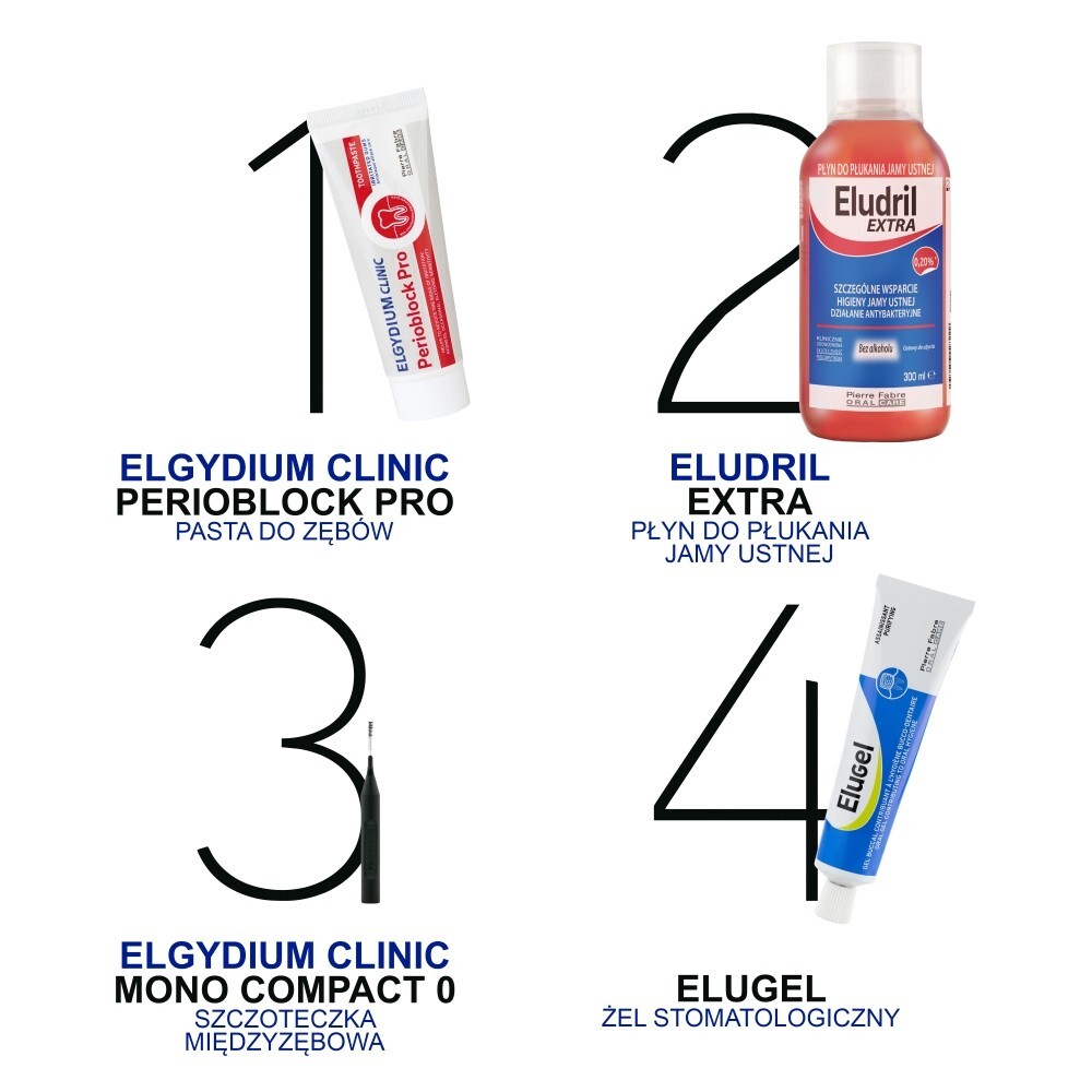 Elgydium Clinic Mono Compact, szczoteczki międzyzębowe, 0,6 mm, czarne, 4 sztuki