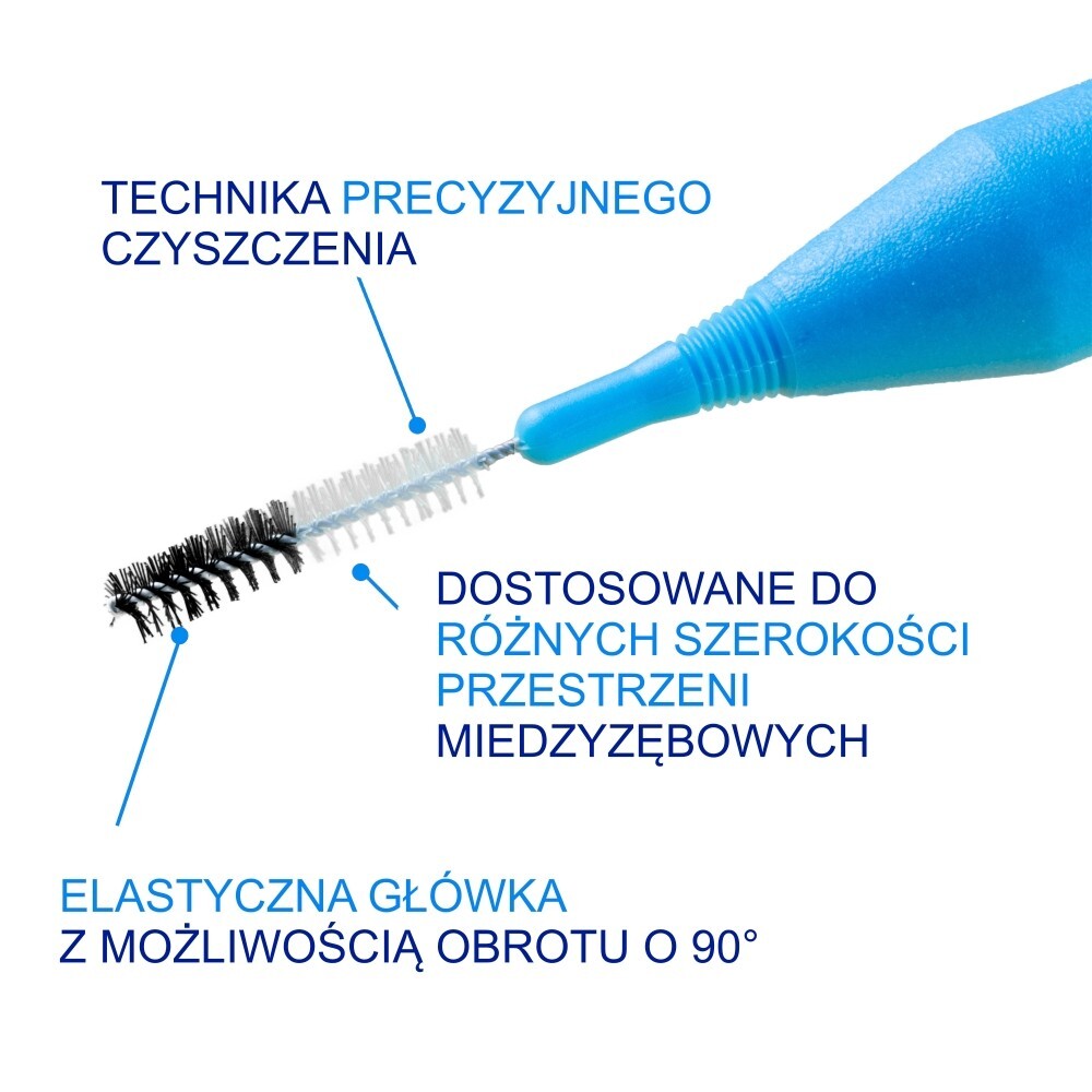 Elgydium Clinic Mono Compact, szczoteczki międzyzębowe, 0,8 mm, niebieskie, 4 sztuki