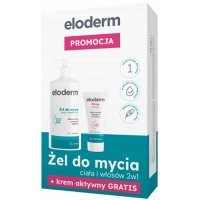 Eloderm Omega 3-6-9 Plus, żel do mycia ciała i włosów 2w1, od 1 dnia życia, 400 ml + dodatkowo krem aktywny od 1 dnia życia, 75 ml