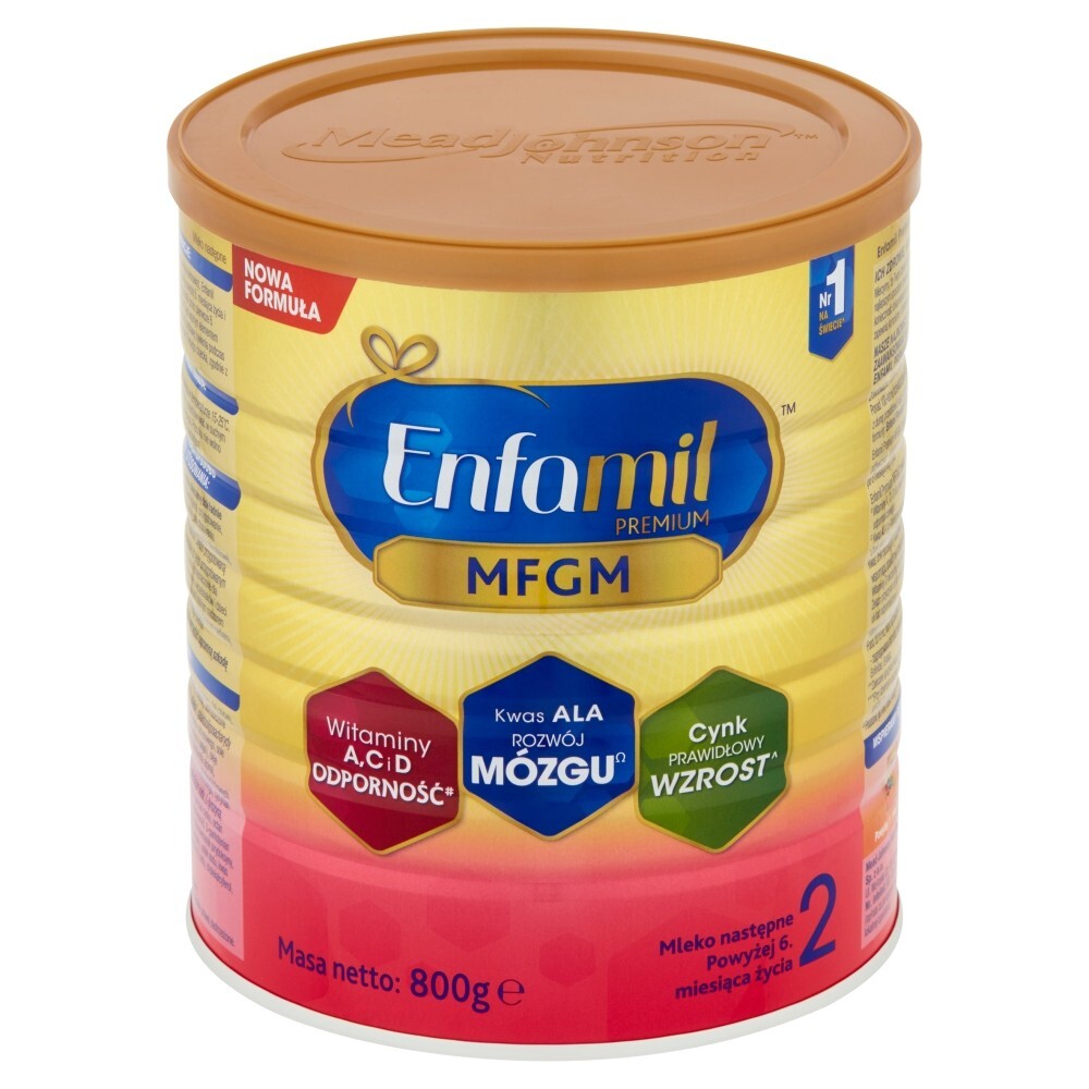 Enfamil 2 PREMIUM LIPIL DHA - mleko następne dla niemowląt, 6-12 miesięcy, 800 g
