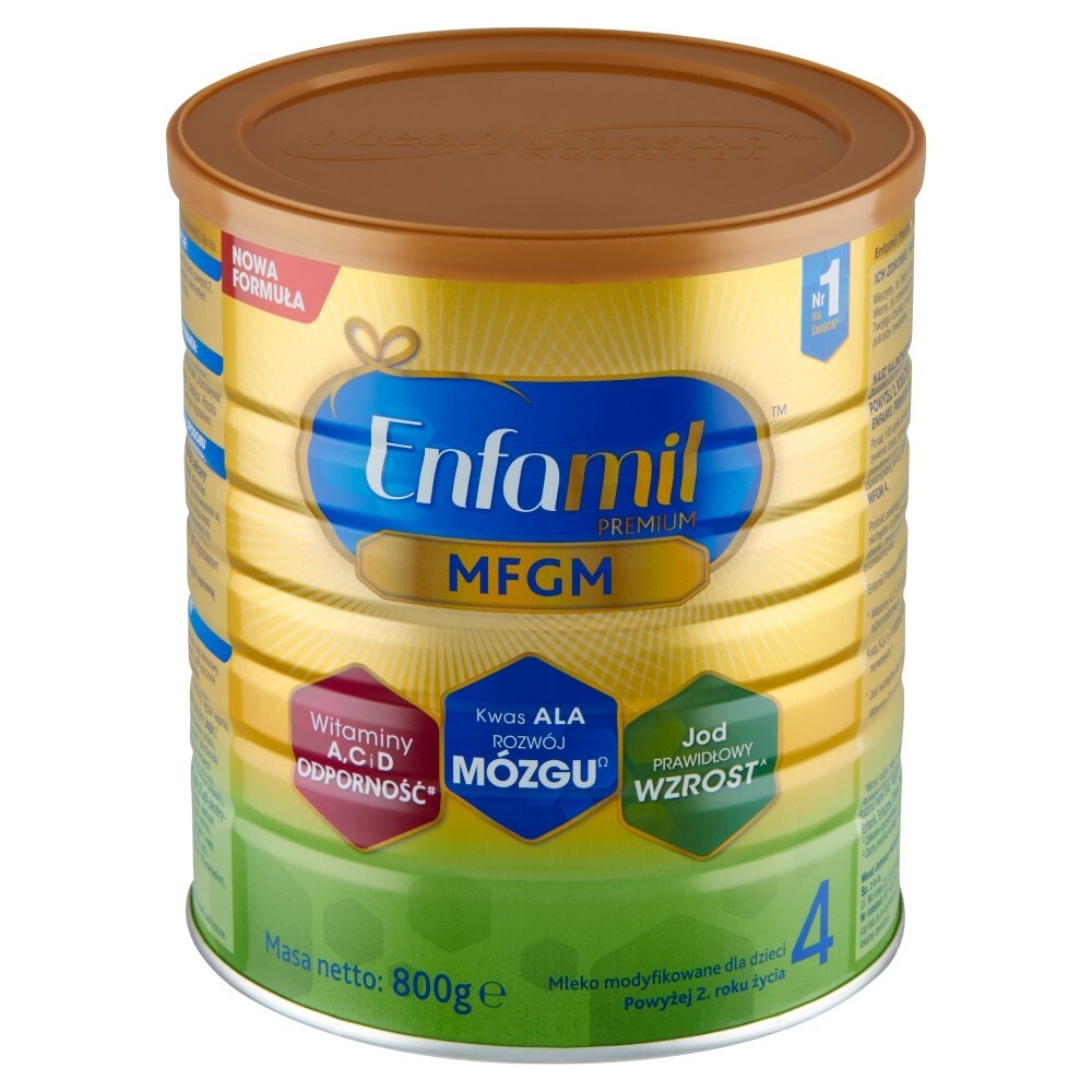 Enfamil 4 PREMIUM MFGM - mleko modyfikowane dla dzieci powyżej 2 roku życia, 800 g