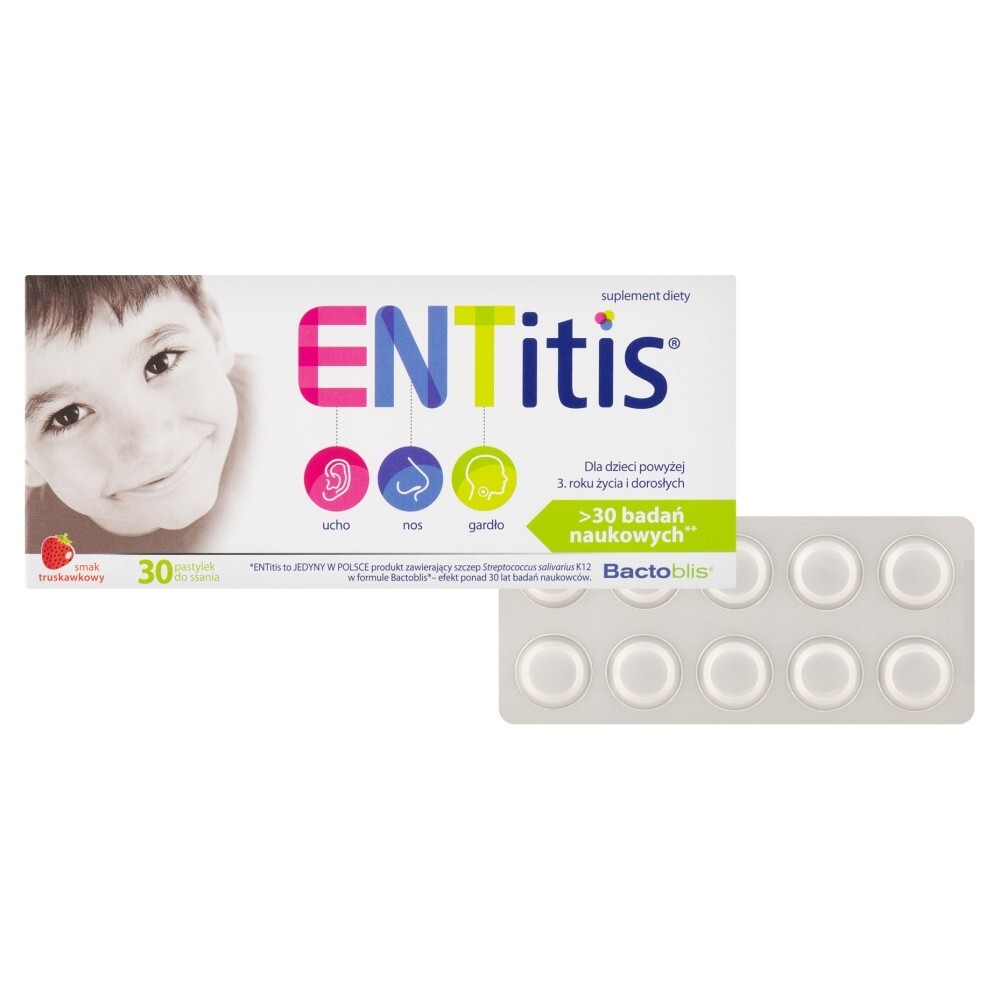 ENTitis Suplement diety smak truskawkowy 24,3 g (30 x 810 mg)