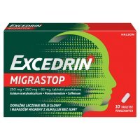 Excedrin MigraStop 250 mg + 250 mg + 65 mg Tabletki powlekane 10 sztuk