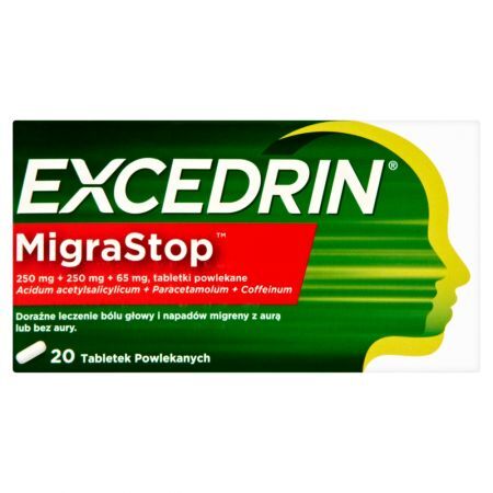 Excedrin MigraStop 250 mg + 250 mg + 65 mg Tabletki powlekane 20 sztuk