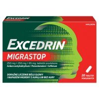 Excedrin MigraStop 250 mg + 250 mg + 65 mg Tabletki powlekane 20 sztuk