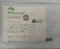 Exufiber Ag+, opatrunek włóknisty ze srebrem, 20 cm x 30 cm, 1 sztuka