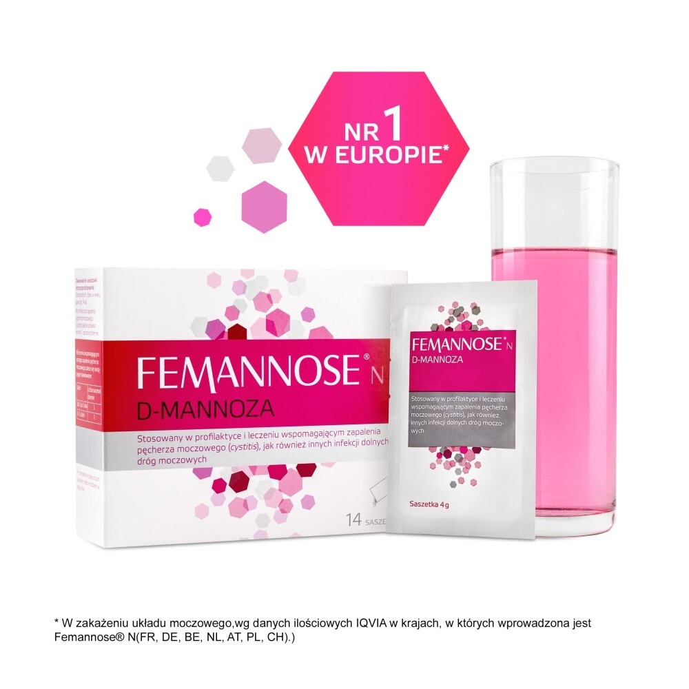 Femannose N D-mannoza Wyrób medyczny saszetki 14 sztuk