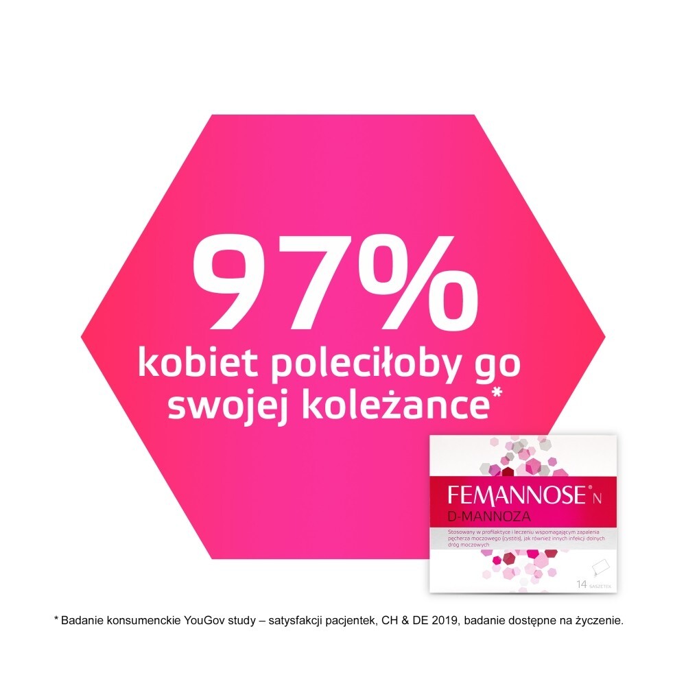 Femannose N D-mannoza Wyrób medyczny saszetki 14 sztuk