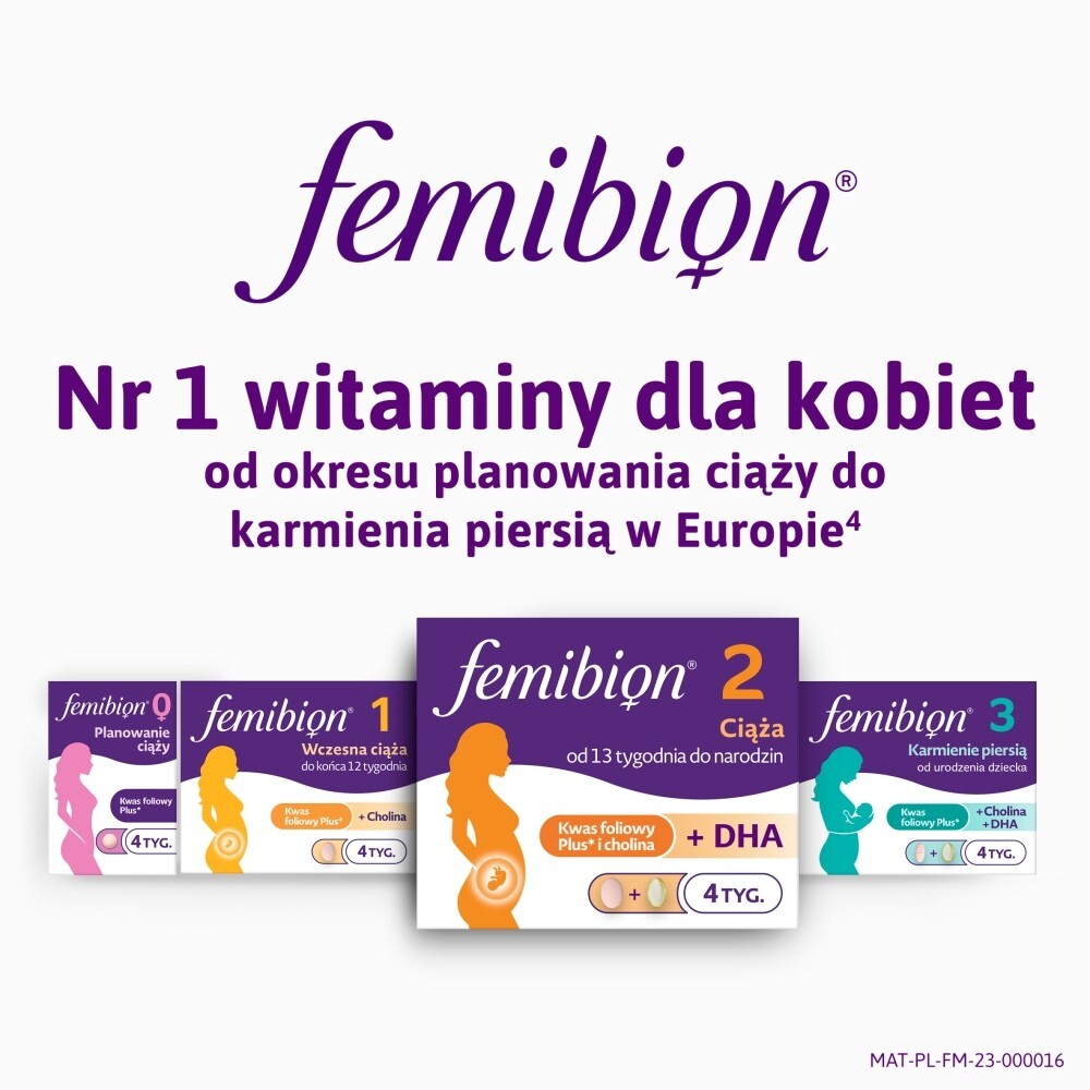 Femibion 2 Ciąża, tabletki powlekane + kapsułki miękkie, 28 tabletek + 28 kapsułek
