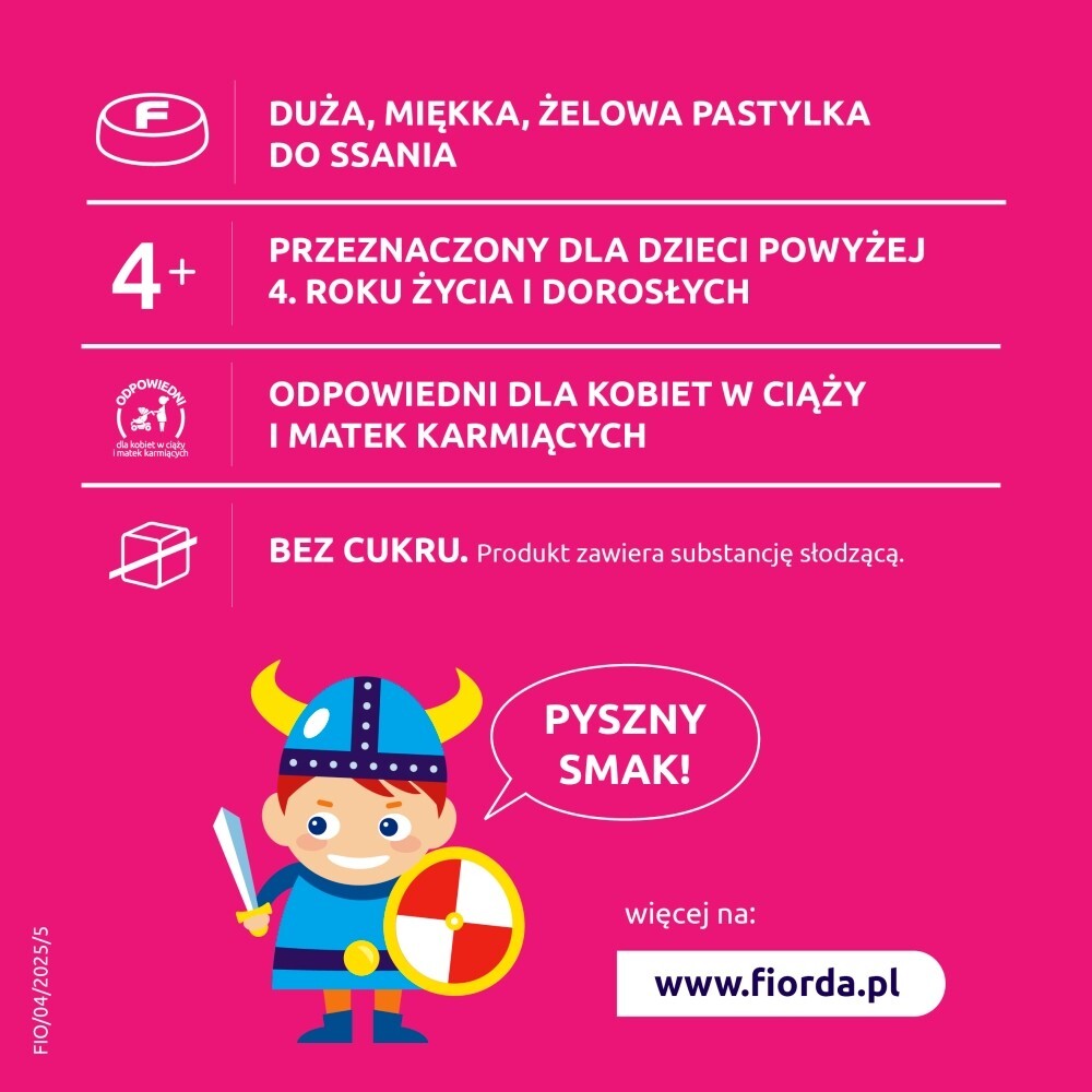 Fiorda Junior Suplement diety o smaku malinowym 15 sztuk