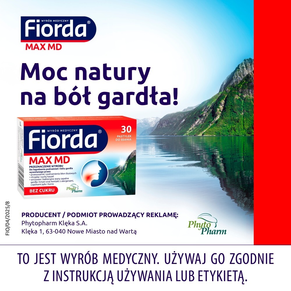 Fiorda Max MD, pastylki do ssania, 30 pastylek
