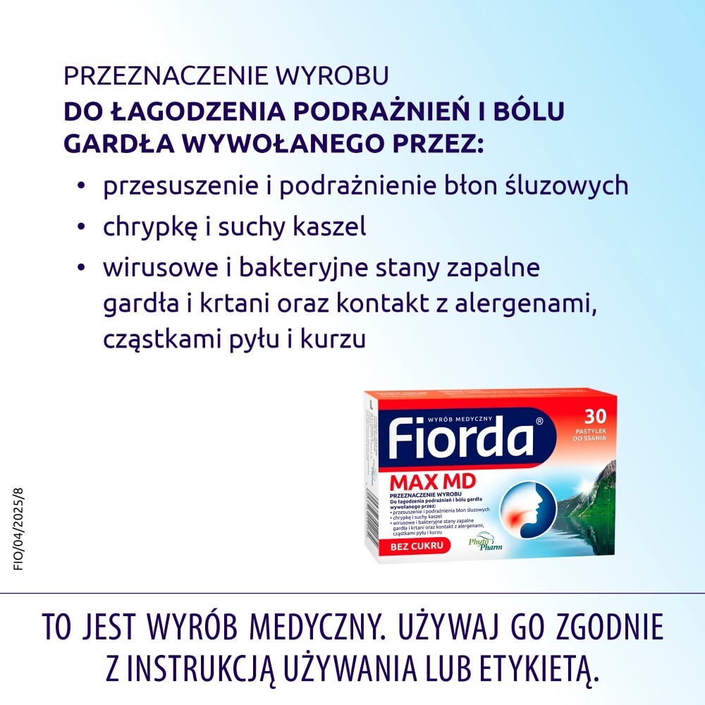 Fiorda Max MD, pastylki do ssania, 30 pastylek