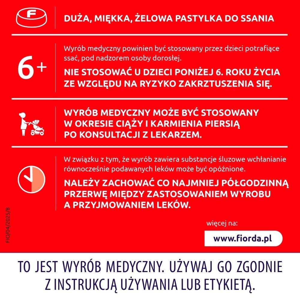 Fiorda Max MD, pastylki do ssania, 30 pastylek