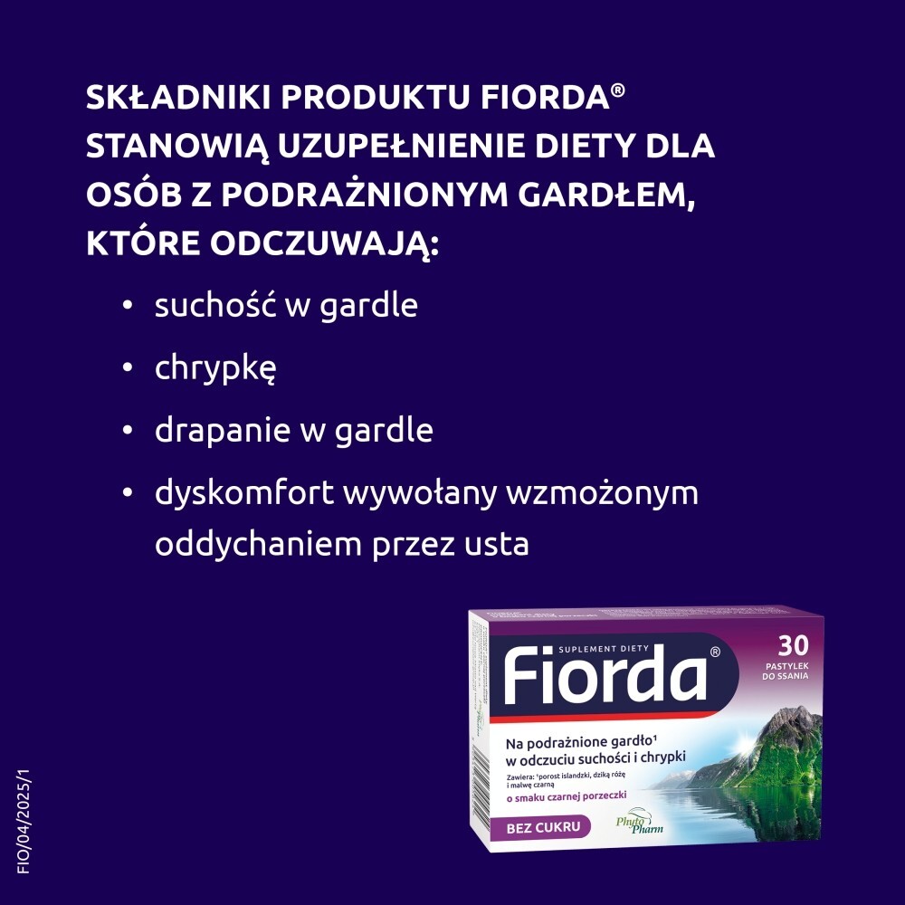 Fiorda Suplement diety o smaku czarnej porzeczki 30 sztuk