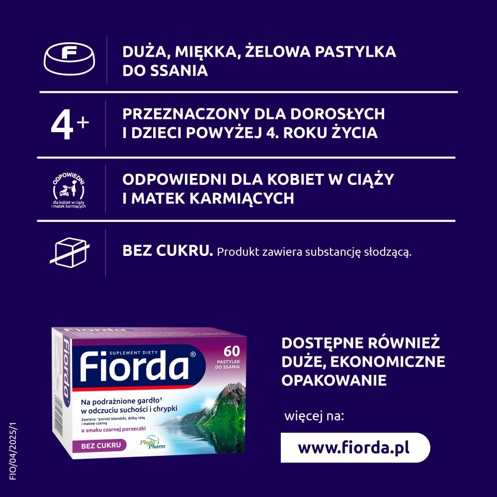 Fiorda Suplement diety o smaku czarnej porzeczki 30 sztuk