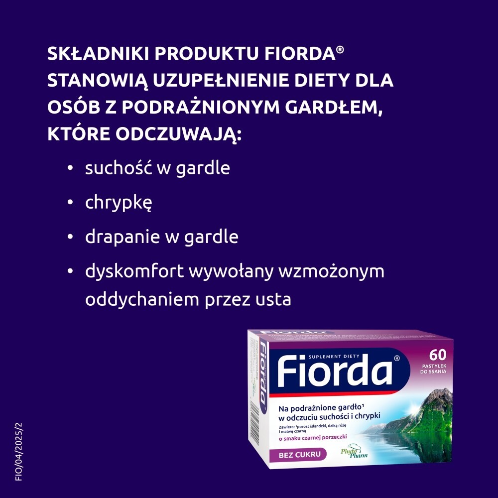 Fiorda Suplement diety o smaku czarnej porzeczki 60 sztuk