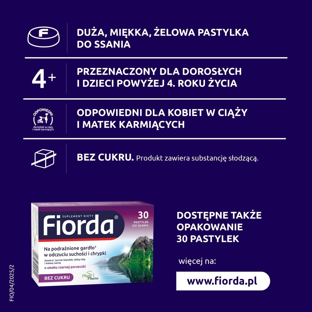 Fiorda Suplement diety o smaku czarnej porzeczki 60 sztuk