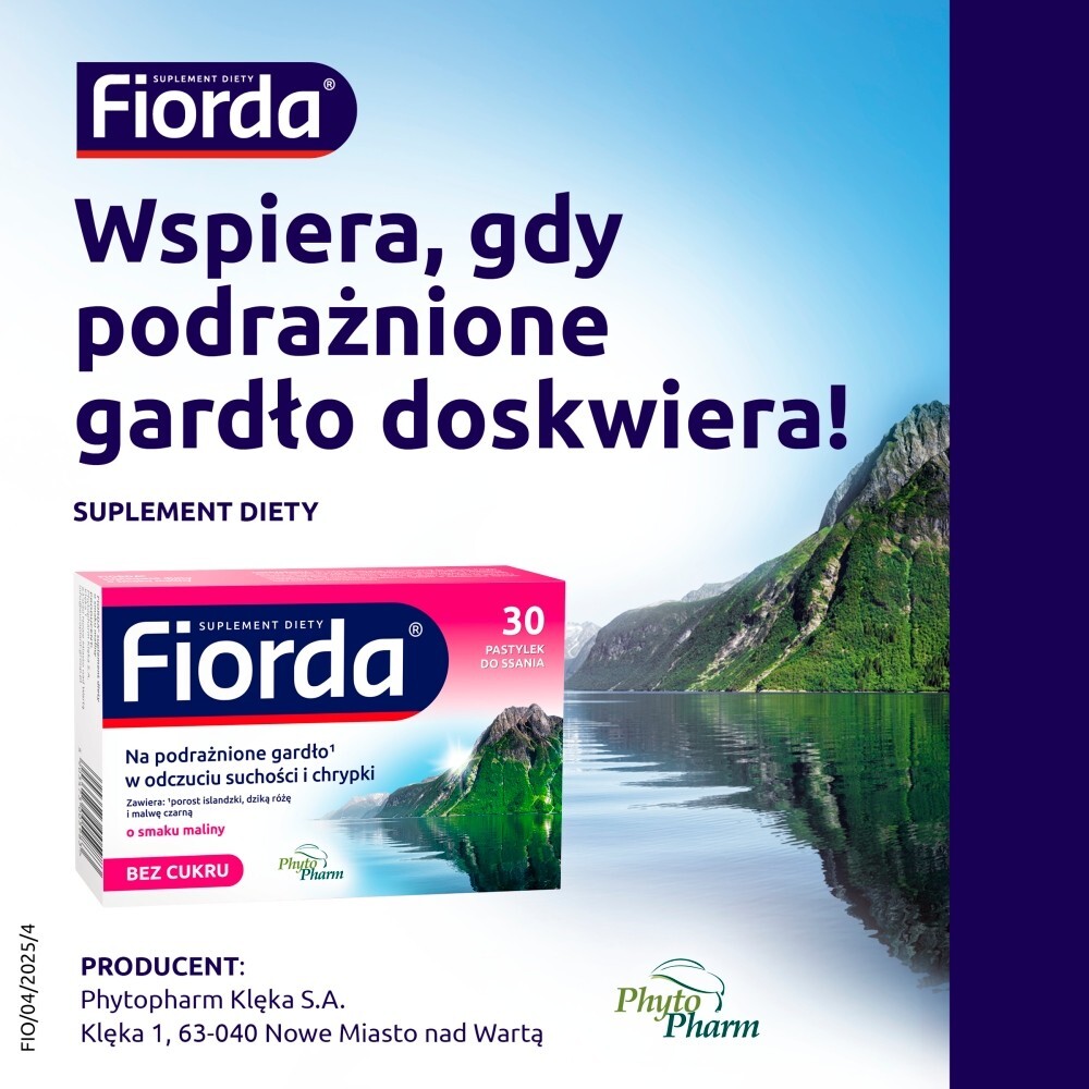 Fiorda Suplement diety o smaku malinowym 30 sztuk