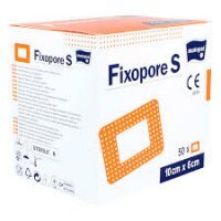 Fixopore S, 6 x 10 cm, opatrunek włókninowy z wkładem chłonnym, 50 opatrunków