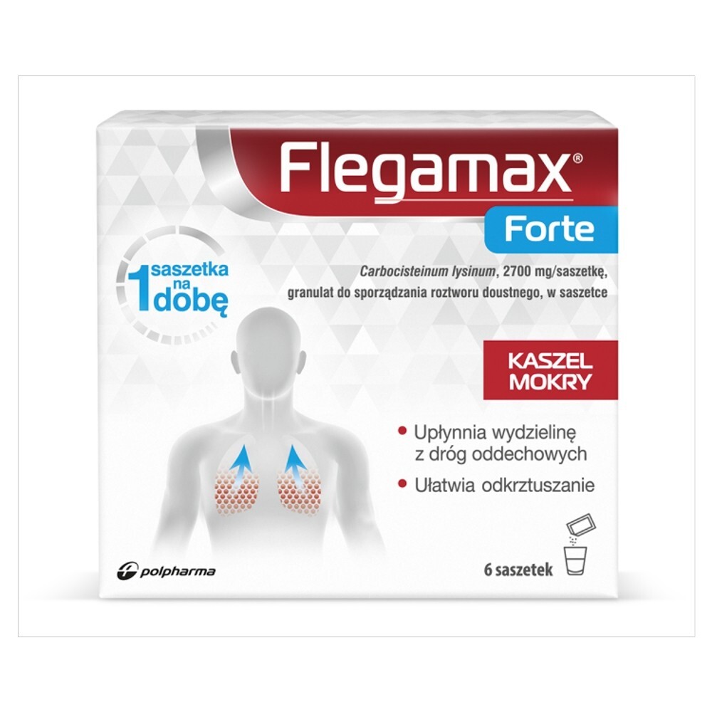 Flegamax Forte, 2700 mg/saszetkę, granulat do sporządzania roztworu doustnego, 6 saszetek