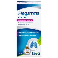 Flegamina Classic o smaku malinowym 4 mg/5 ml syrop 120 ml