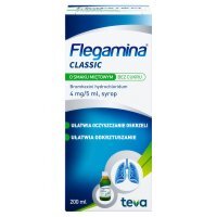 Flegamina Classic o smaku miętowym bez cukru 4 mg/5 ml syrop 200 ml