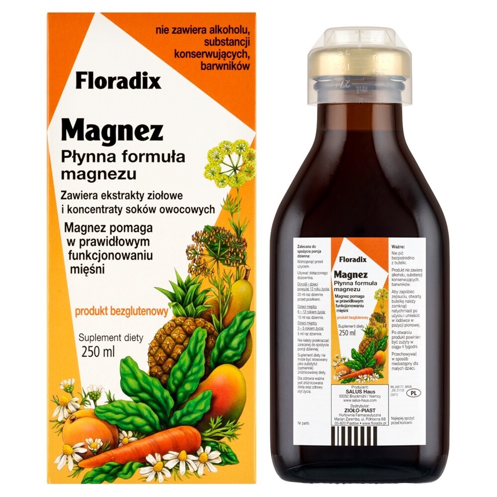 Floradix Magnez, płyn, 250 ml
