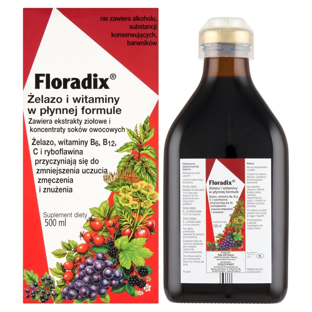FLORADIX Żelazo i witaminy płyn 500 ml