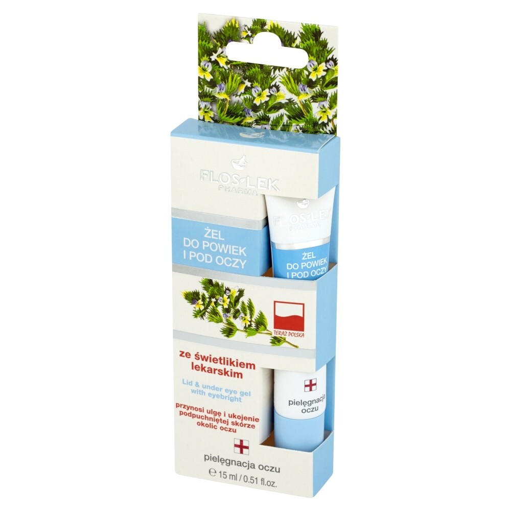 Flos-Lek Pharma, żel do powiek i pod oczy, ze świetlikiem lekarskim, 15 ml