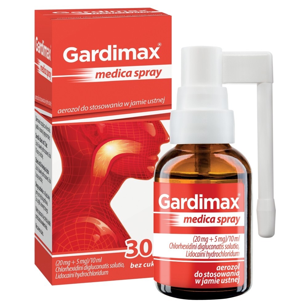 Gardimax medica spray, (20 mg + 5 mg)/10 ml, aerozol do stosowania w jamie ustnej, 30 ml