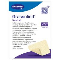 Grassolind Neutral, opatrunek z maścią, jałowy, 5 cm x 5 cm, 10 sztuk