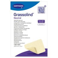 Grassolind, opatrunek siatkowy impregnowany maścią, 7,5 cm x 10 cm, 10 sztuk