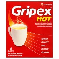 Gripex Hot Lek przeciw objawom przeziębienia i grypy 8 sztuk