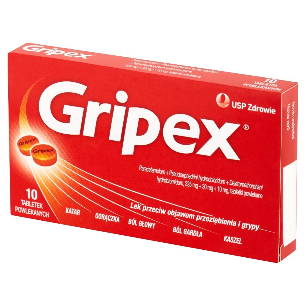Gripex, tabletki powlekane, 10 tabletek