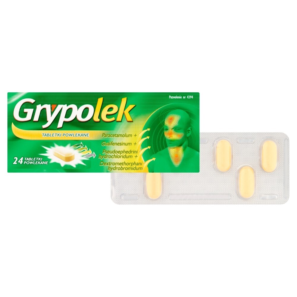 Grypolek, tabletki powlekane, 24 sztuki