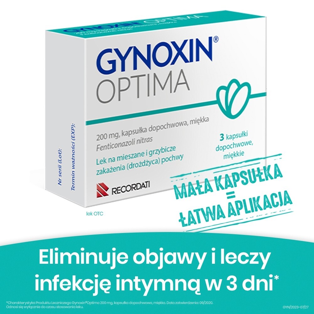 Gynoxin Optima, 3 kapsułki dopochwowe