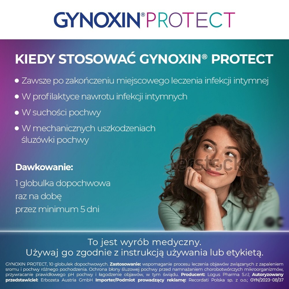 Gynoxin Protect, globulki dopochwowe, 10 sztuk