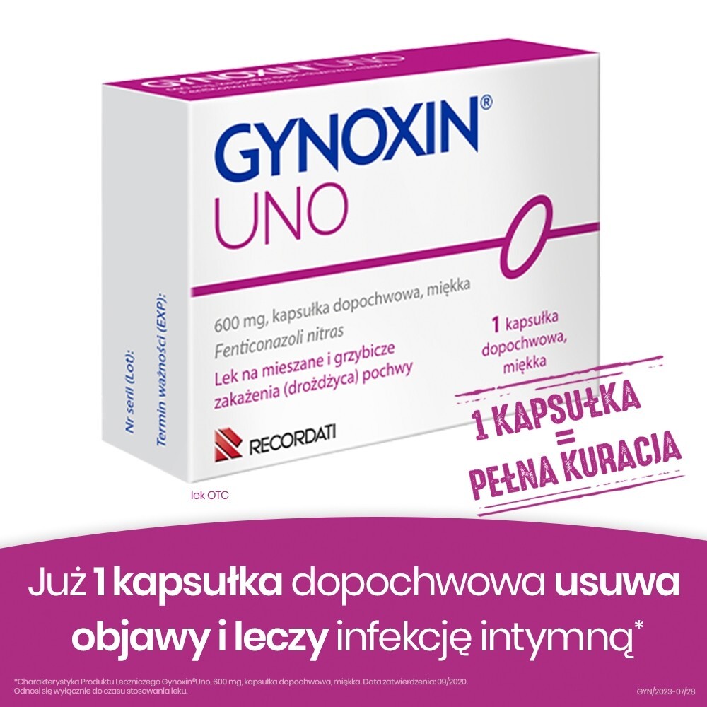 Gynoxin Uno, 1 kapsułka dopochwowa