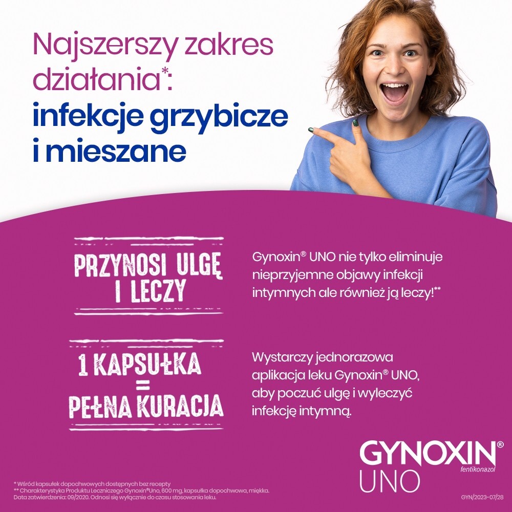 Gynoxin Uno, 1 kapsułka dopochwowa