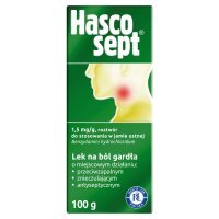 Hascosept, 1,5 mg/g, roztwór do stosowania w jamie ustnej, 100 g