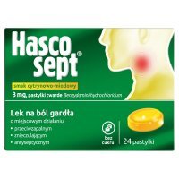 Hascosept smak cytrynowo-miodowy, 3 mg, pastylki twarde, 24 pastylki